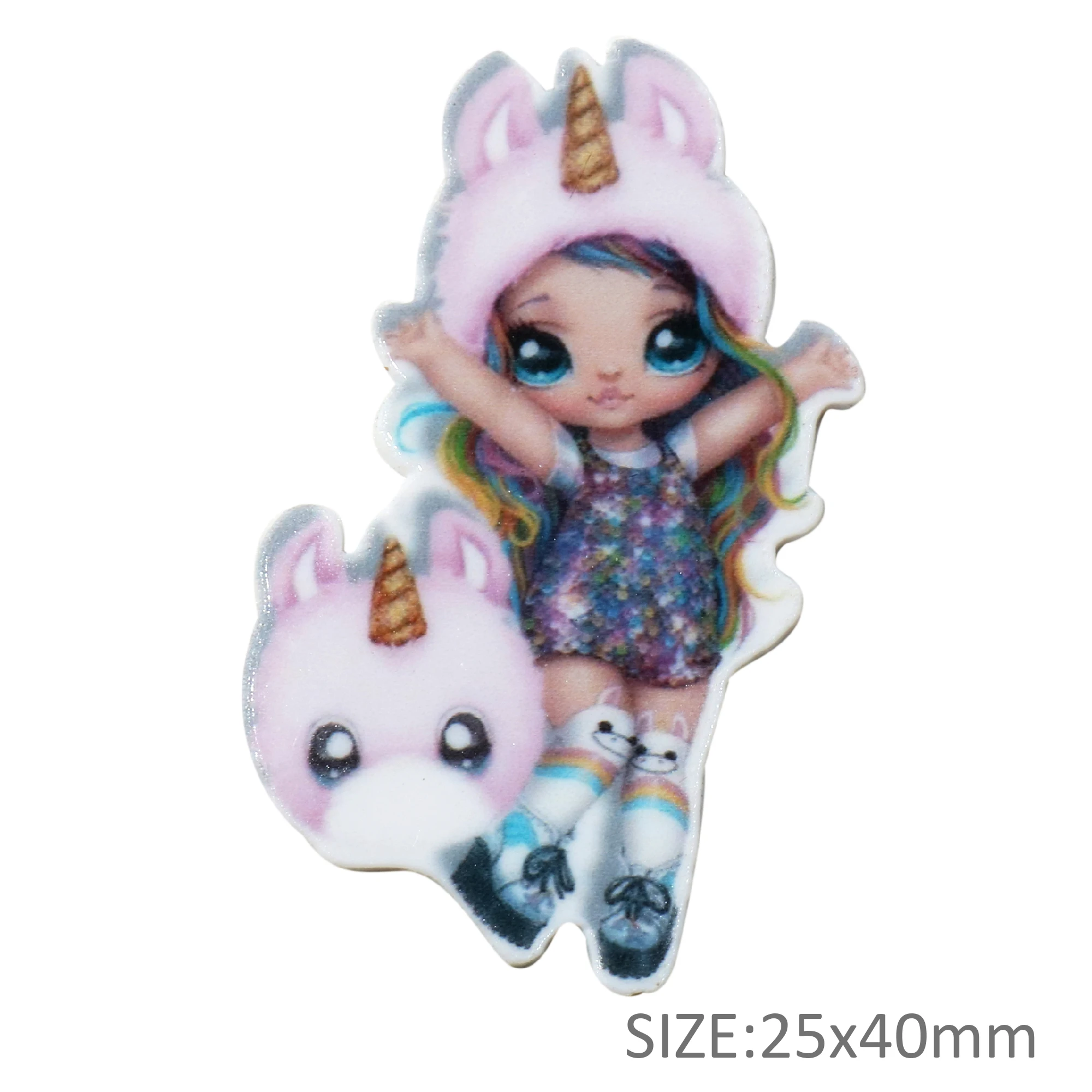 5 шт./лот милая девочка Русалка Единорог Блестящий плоский полимер акриловый