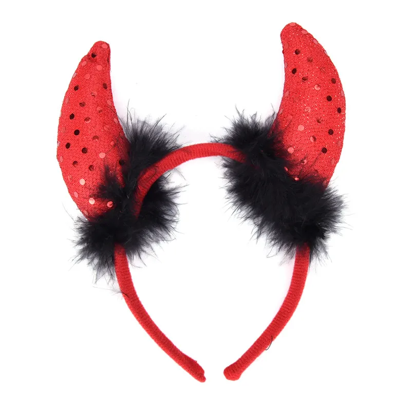 2 шт./компл. красная повязка на голову с дьявольским рогом Хэллоуин карнавал