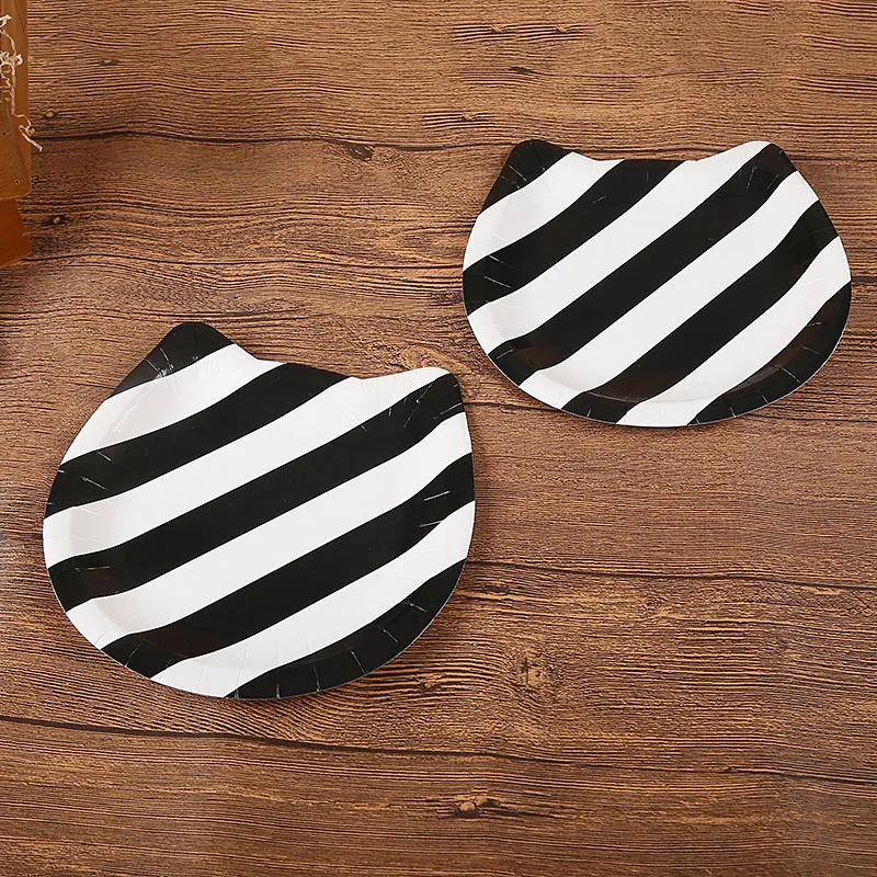 6 шт мультяшная одноразовая посуда с милым котом бумажная тарелка товары для дня