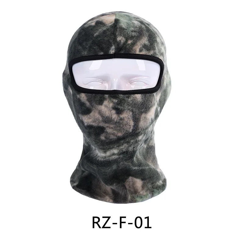 RZ-F-01 Балаклава, Зимняя Термальная флисовая велосипедная маска для лица для велосипеда, велосипедная кепка, шапка, защитная Лыжная маска для сноуборда, для мужчин и женщин, спортивная - Цвет: RZ-F-01
