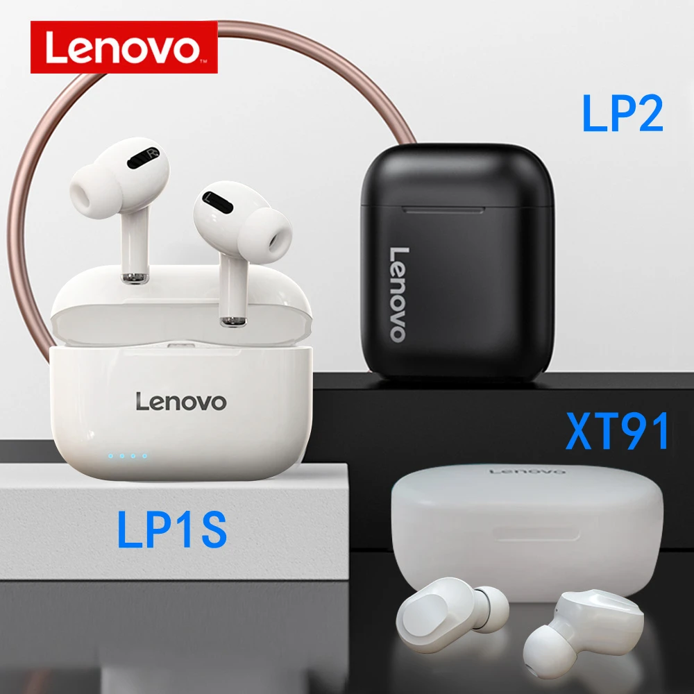 Беспроводные наушники Lenovo XT91 TWS LP1s LP2 водонепроницаемые Bluetooth 5 0 300 мА · ч