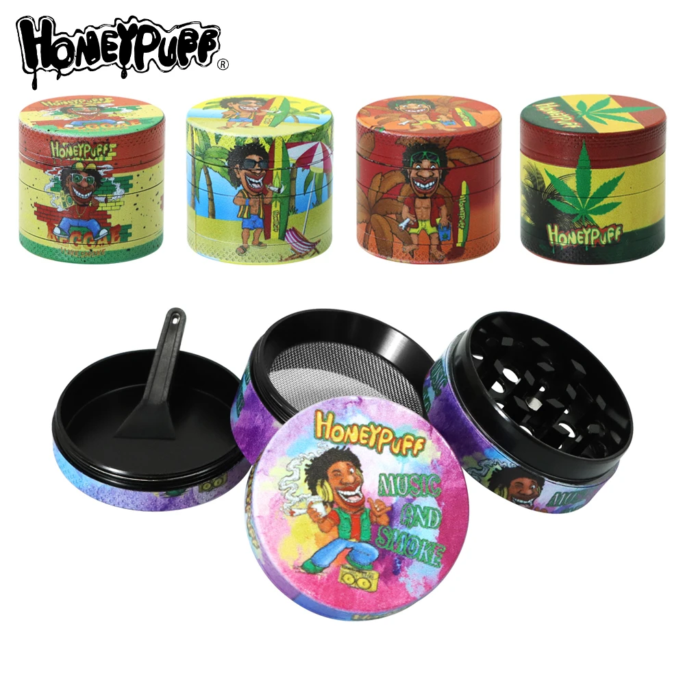 Мельница для табака и травы HONEYPUFF 40 мм 4 шт. из цинкового сплава серия с
