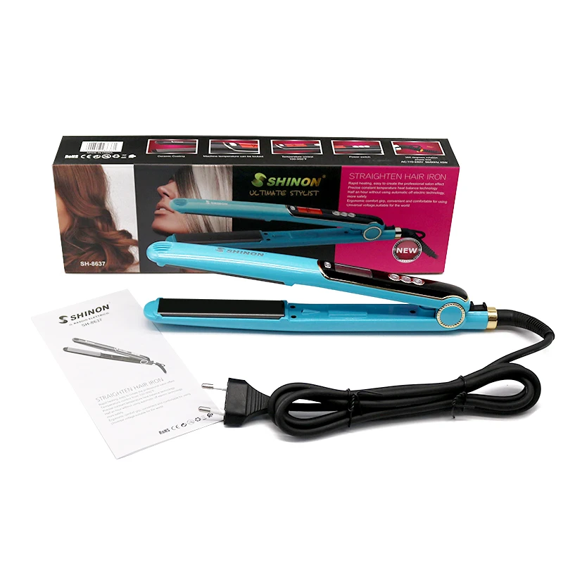 Max 950℉ electric hair straightener professional ceramic coated flat iron straightening smooth hairdressing tool EU plug | Красота и