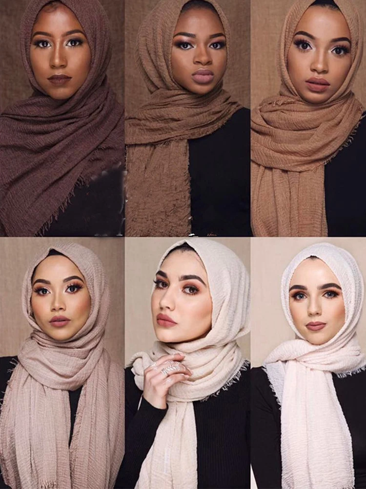 

Bubble Plain scarf/cotton Scarf Fringes Women Soft Solid Hijab Popular Muffler Shawls Big Pashmina Wrap Hijab Scarves 180*90CM