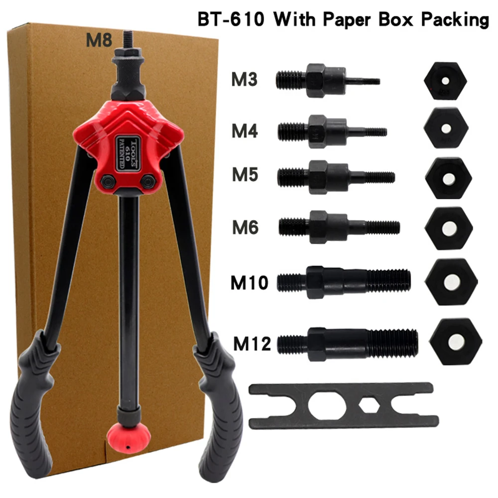 BT 610 ручной заклепки с резьбой гайки Пистолеты клепальный молоток Клепальный