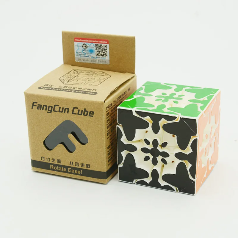 Fangcun Rapid 3x3x3 Mixup Gear Cube термопечать 3D Кубики головоломки обучающая игрушка