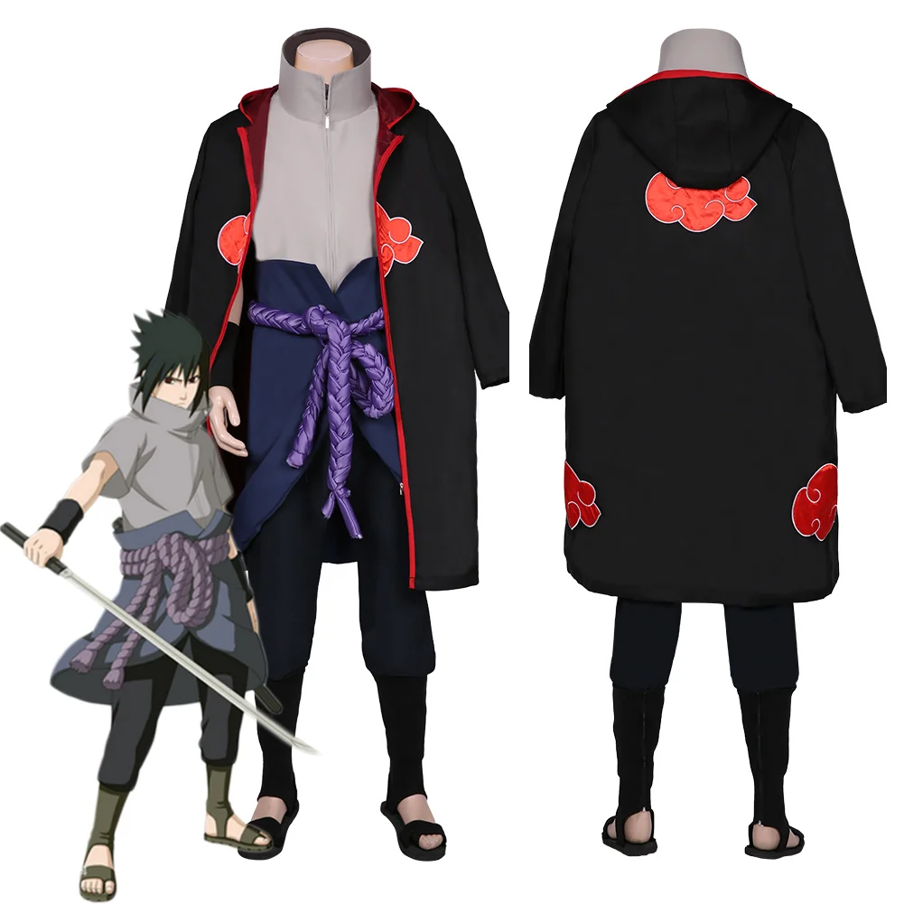 

Uchiha Sasuke Cosplay Costume Coat Pants Outfits Halloween Carnival Suit