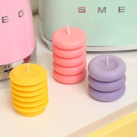 geometric cylinder candle silicone mold diy handmade bubble taper candle making tool