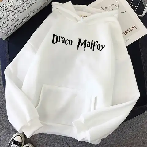 Draco Malfoy Cartonn Hoodie Women Warm Hoodies Cool Streetwear Fashion Fleece Sweatshirt Oversized Casual  Sudaderas Para Mujer