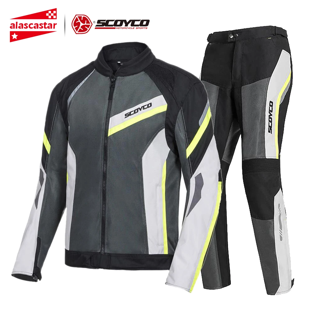 JK100 P065 Yellow SCOYCO летняя мотоциклетная куртка мужская сетка Chaqueta Moto куртка Защитное снаряжение Светоотражающая мотоциклетная Защита Куртка для мотокросса - Цвет: JK100 P065 Yellow