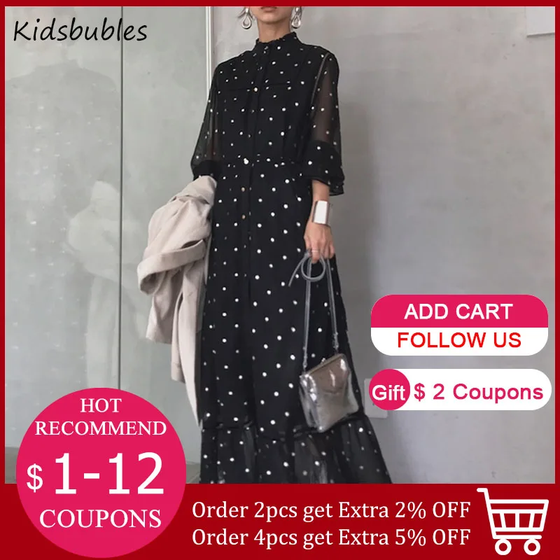 Женское винтажное длинное платье элегантное черное с оборками и воротником