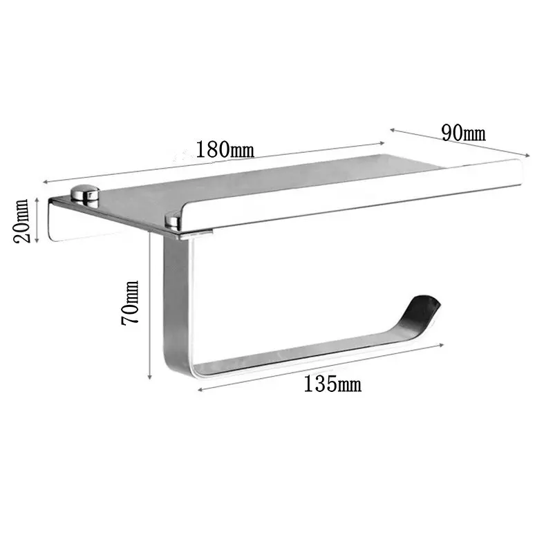 

Toilet Paper Holder with Mobile Phone Storage Shelf Holders Wall Mounted Rack bathroom accessories