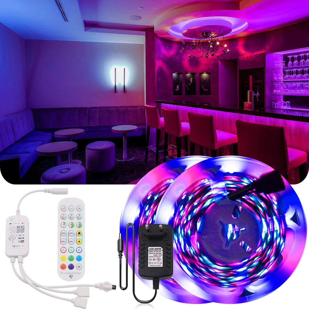 

RGB LED Strip Light WIFI Smart APP Control Led Tape SMD2835 10M 5M Flexible Led Strip String with Adapter Waterproof Fita de Led
