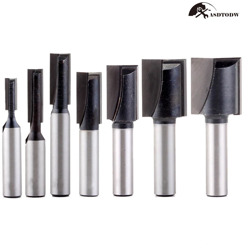 

1PC 8mm Shank Cleaning Bottom Straight Router Bit Set 5,6,8,10,12,16,18mm Diameter Wood Cutting Tool