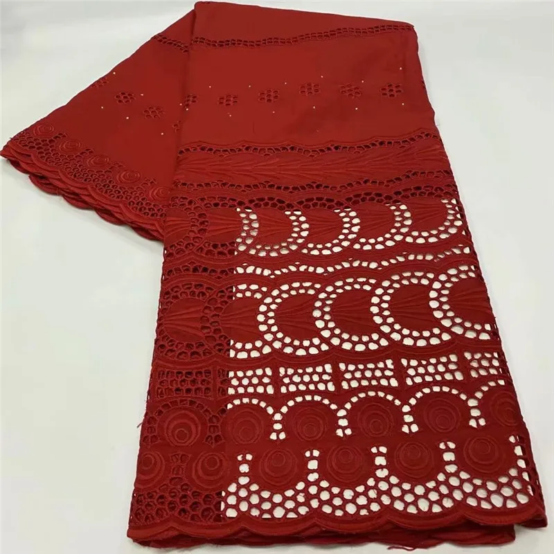 

5 yard Swiss lace fabric 2021 latest heavy beaded embroidery African 100% cotton fabrics Swiss voile lace popular Dubai style 4L