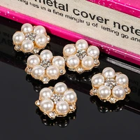 2017new 100pcs rhinestones plum pearl button for kids hair accessories and wedding box or sewing craft zj249