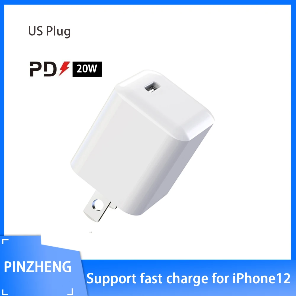 

Pinzheng 20W PD штекер мини путешествия зарядное устройство PD Type-C быстрое зарядное устройство адаптер для iPhone 12 Pro Max 11 Xs Xr мобильный телефон зарядн...