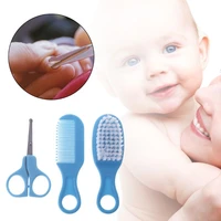 1 set baby grooming brush comb scissors nail cutter newborn nursing care kids children supplies portable soft bristle accessorie