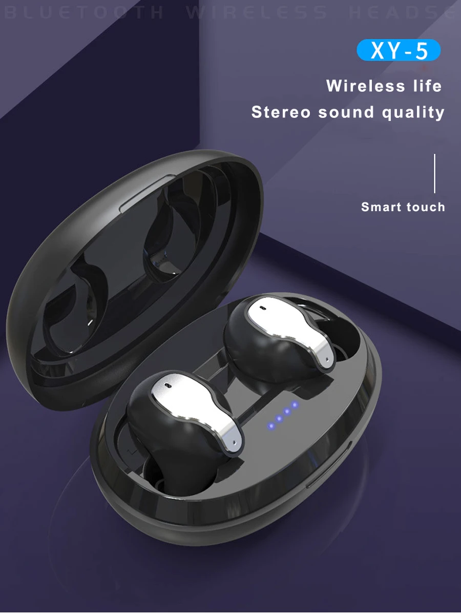 Модные V5.0 Bluetooth наушники XY-5 8D стерео мини Беспроводные наушники с микрофоном зарядная коробка беспроводные наушники