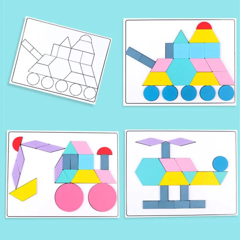 

180pcs Wooden Jigsaw Puzzle Board Set Colorful Baby Montessori Educational Toys for Children Learning Developing Toy