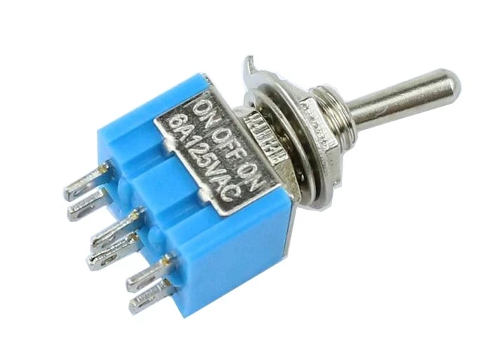 

5pcs / 10PCS 3 Position MTS-203 6-Pin 6MM Mini SPDT ON-OFF-ON 6A 125VAC Mini Toggle Switch