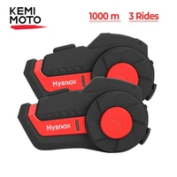 kemimoto 1000m motorcycle helmet intercom headsets 3 ways waterproof bluetooth headset fm radio interphone headsets wireless