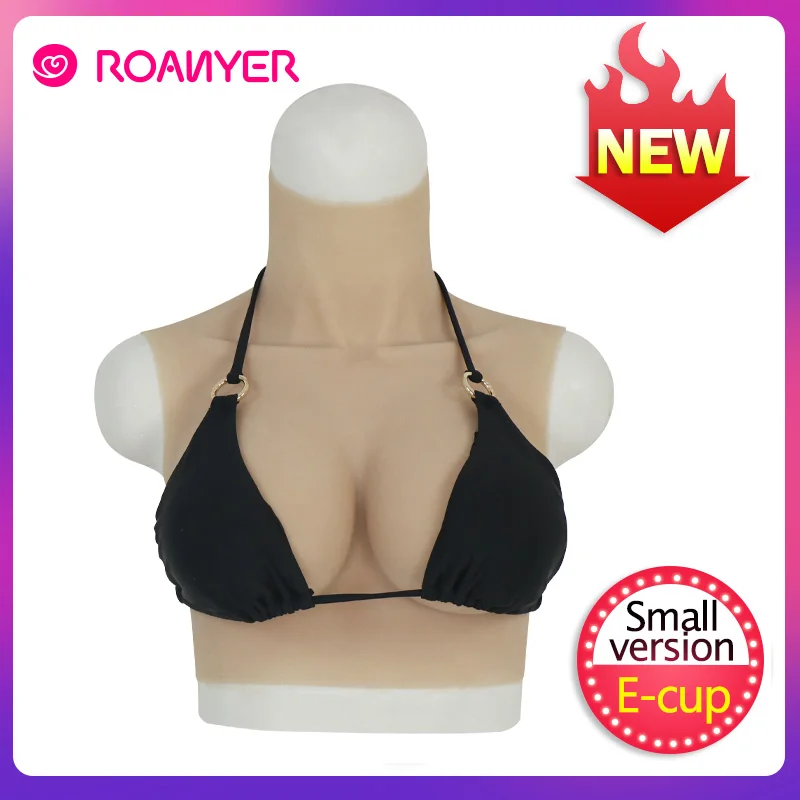 Силиконовый транспол Roanyer поддельные огромный формы сосков груди crossdressing E Cup для