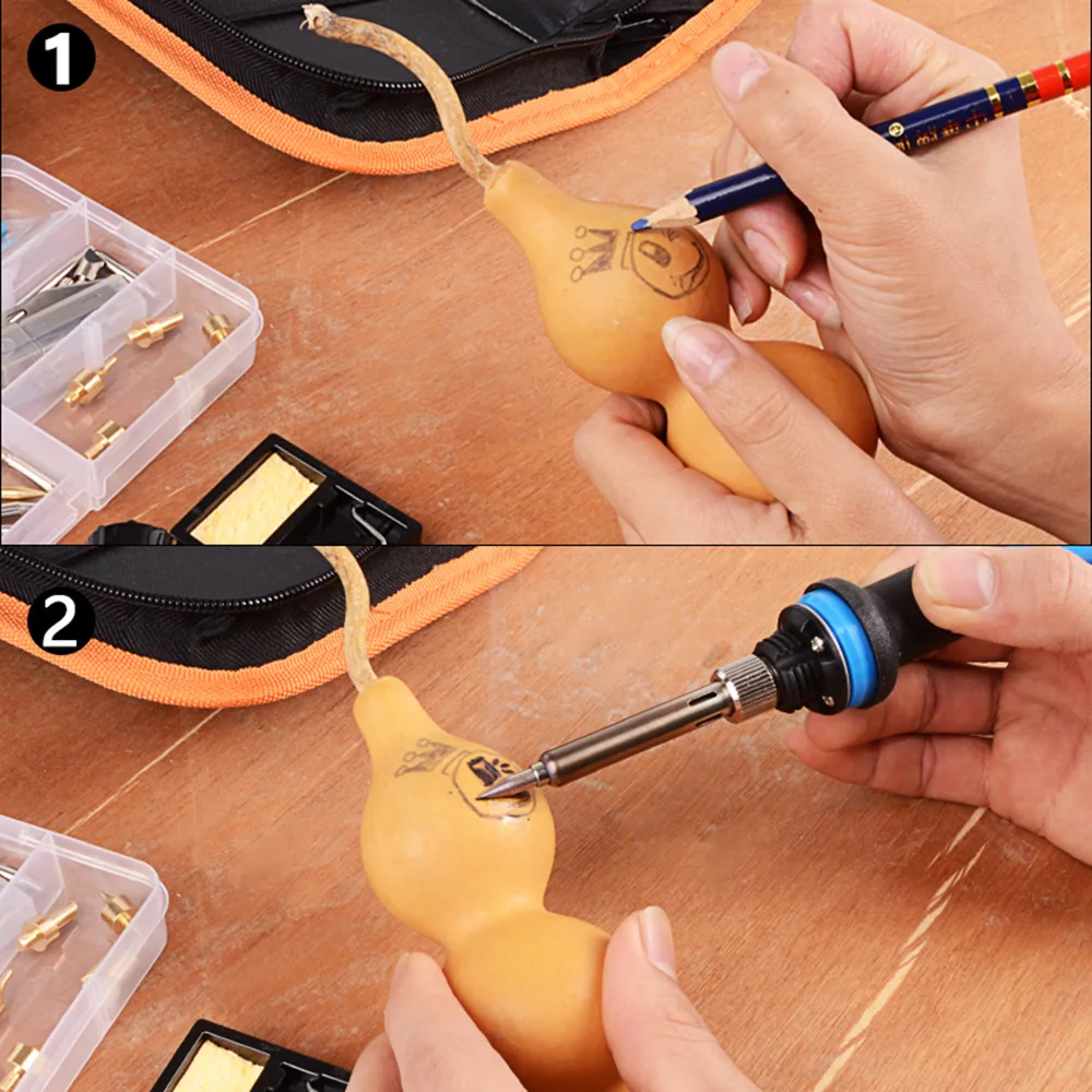 

35PCS Adjuatable Electric Soldering Iron kit Portable Carving Pyrography Tool Multi-Function Internal Heating Tempreture