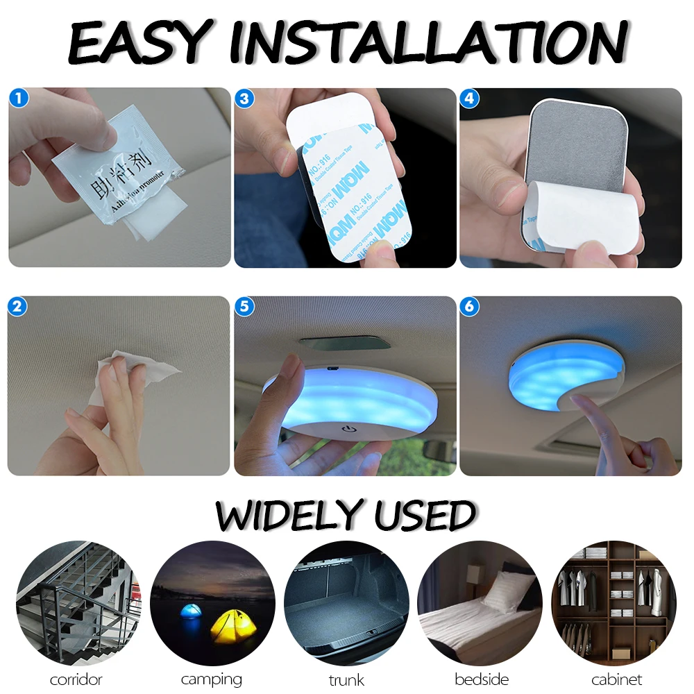 Светодиодный светильник для чтения интерьера автомобиля USB зарядка магнит на