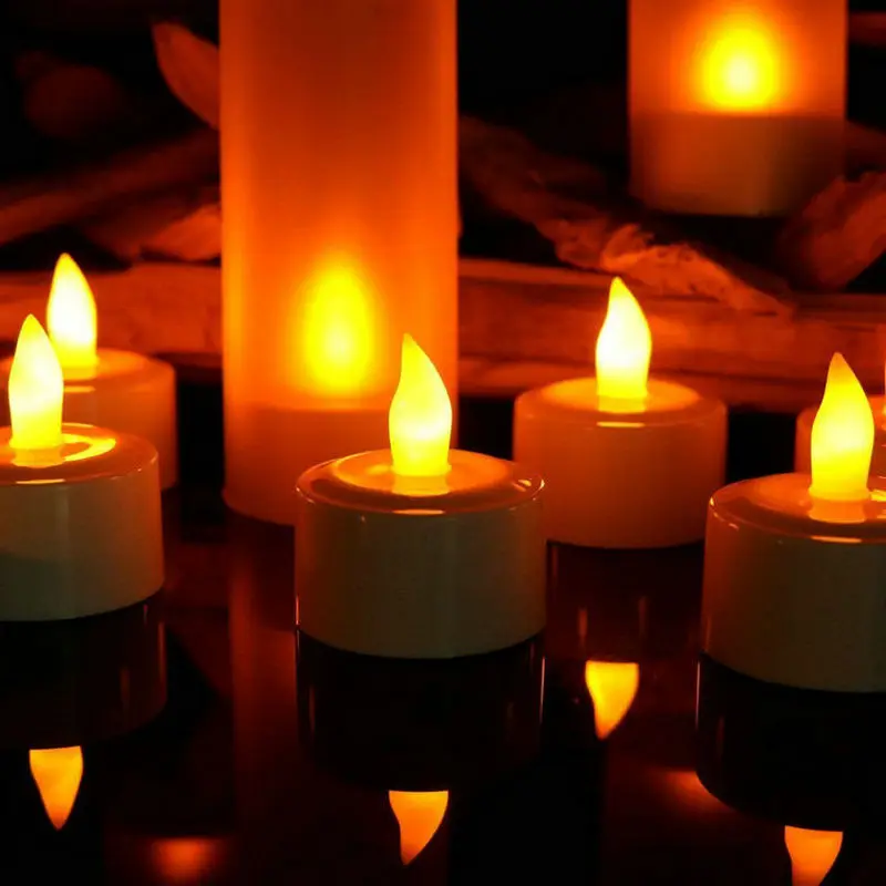 

Set of 6 Frosted Rechargeable Flameless Led TeaLight Candle w/Difused Votives lamp Xmas wedding party 110V/220V optional-AMBER