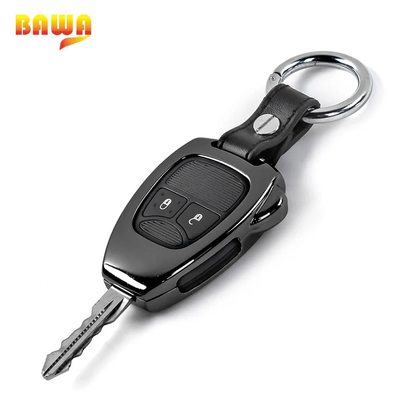 BAWA Car Key Case Cover Shell for Jeep Wrangler JK 2008-2017 Black Chain Ring Compass 08-15 Patriot 11-15 | Автомобили и