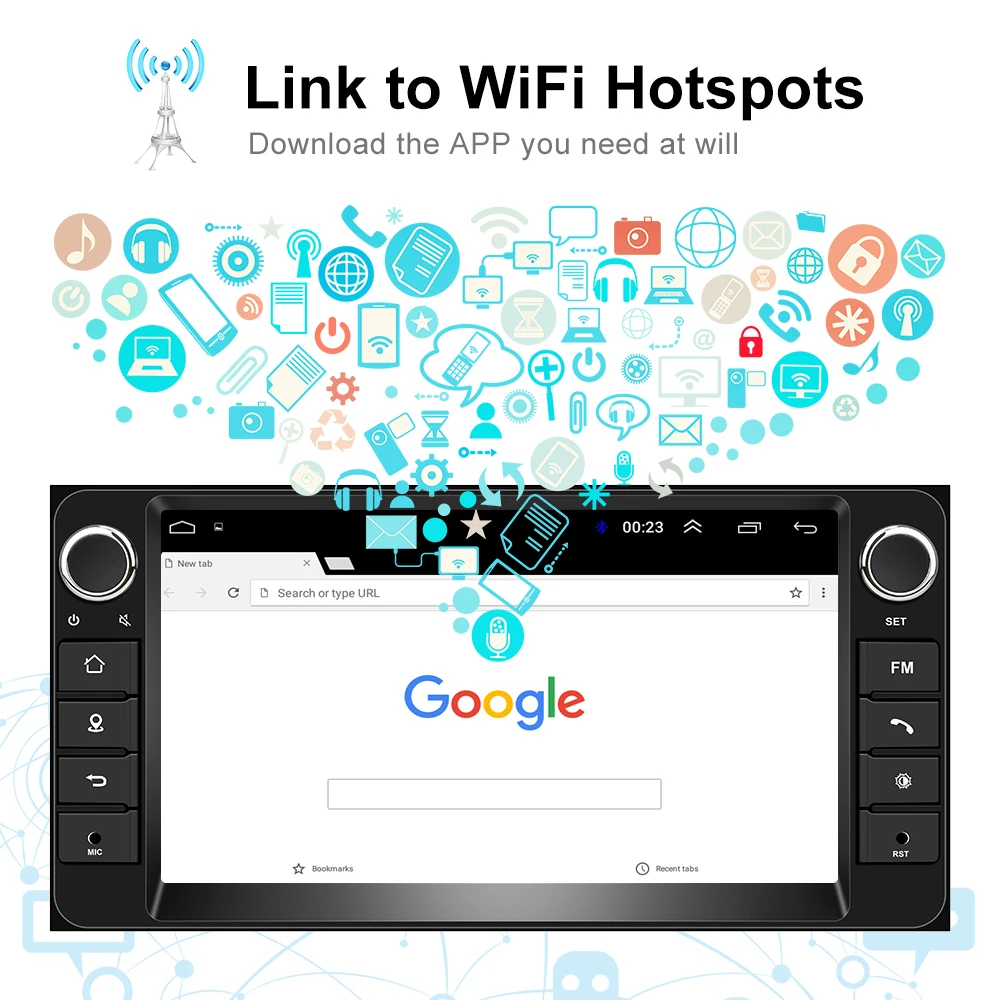 Podofo 1G + 16G Android 8 1 Автомагнитола 7 ''автомобильное радио для машины Стерео gps MP5