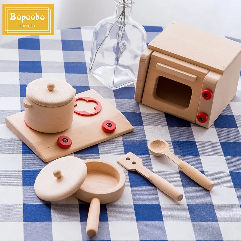 Baby Toy Cutting Fruit Vegetables Wooden Kitchen Toys Pretend Play Mini Solid Beech Tea Coffee Cup Set Early Education Food Toys