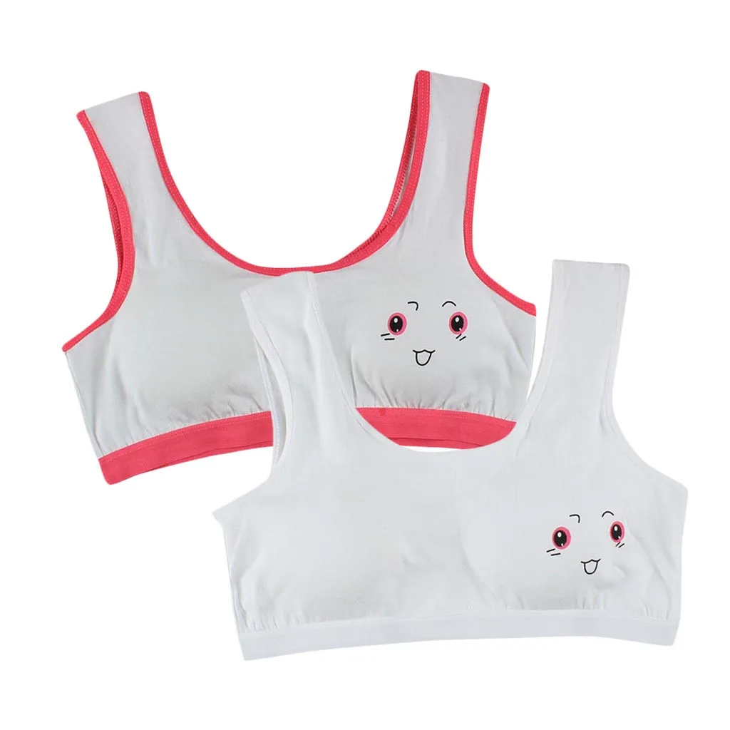 2 предмета новое милое нижнее белье с принтом для девочек бюстгальтер жилет