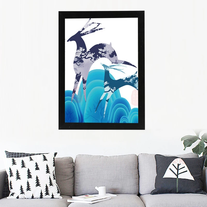 Горячая природа твердый простой деревянный каркас A3 черная деревянная оправа с