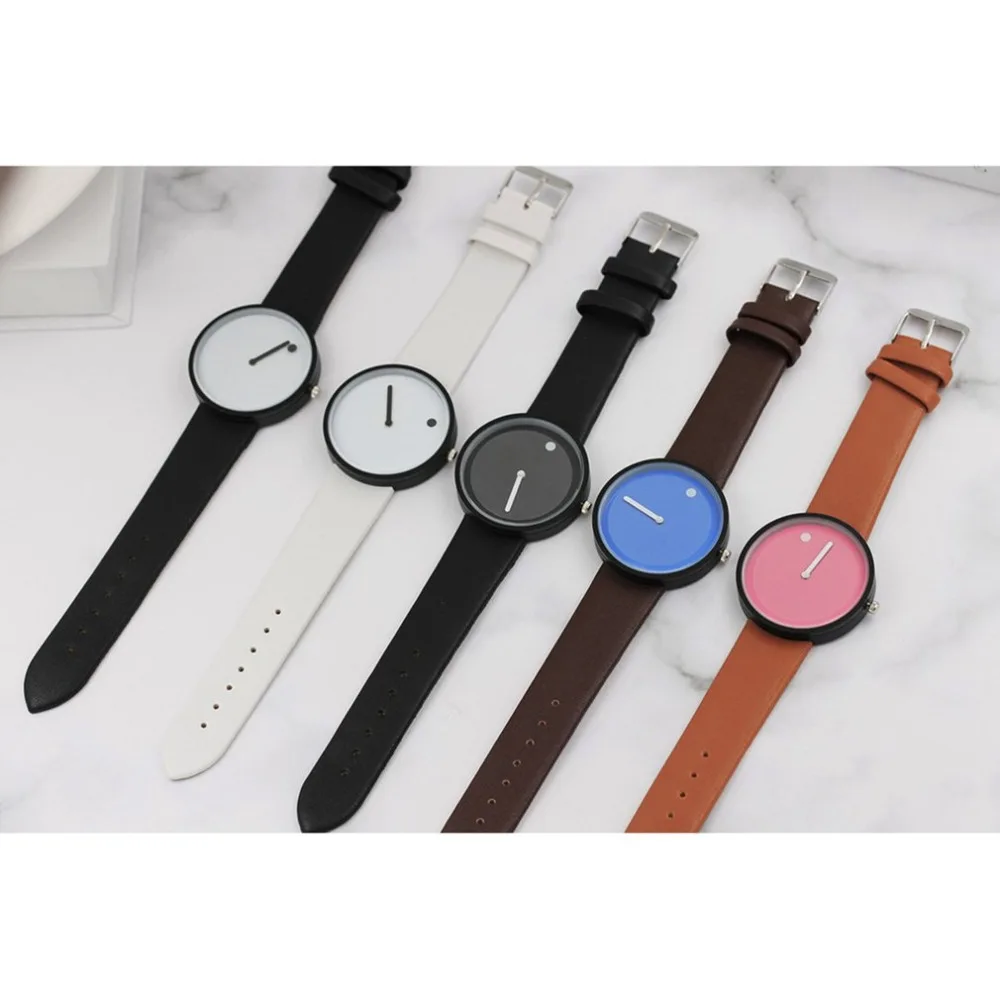 CB Поворотные Часы с белым точечным часовым ремешком кожаный ремень повседневные