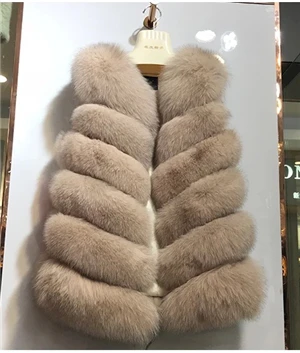 Мятный new real natural whole fur six-section fox vest ladies winter long warm fashion vest - Цвет: Мятный