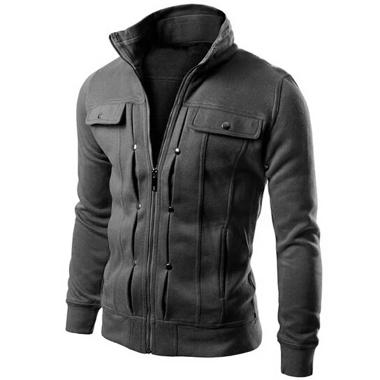 

ZOGAA 2020 streetwear Slim Fleece Solid Fashion Casual Sweatshirt Diagonal Pocket Men's Jacket Size M-4XL men hoodies coat