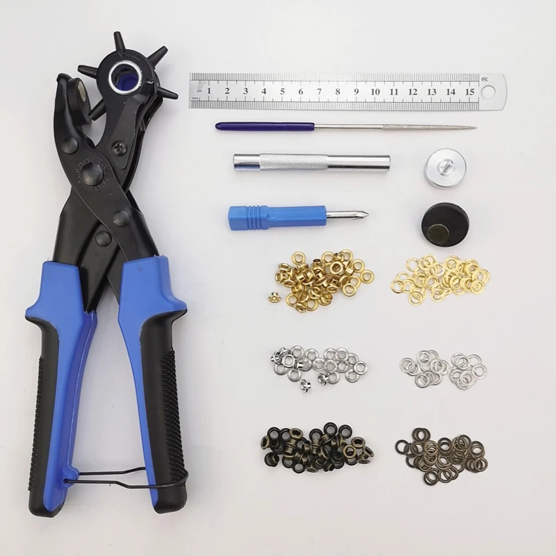 

Leather Hole Punch Tool for Belt - Multi Hole Sizes Puncher for Watch Bands, Dog Collars, Saddles, Shoes, Fabric