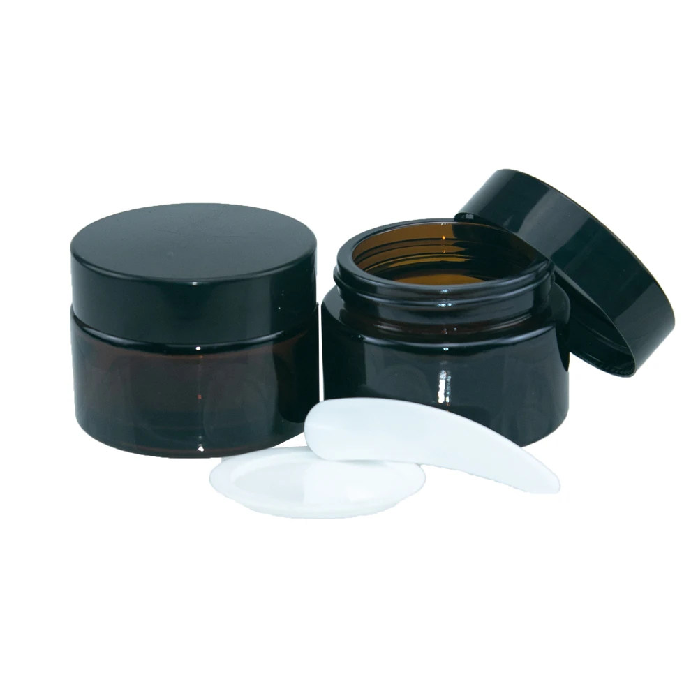10 шт. 30 мл янтарная стекловатый крем для рук черная бутылка винтовой крышкой