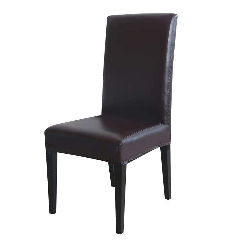 

Чехол для обеденного стула из искусственной кожи 667B, однотонный, водонепроницаемый, маслостойкий, эластичный чехол для сиденья, защитный че...