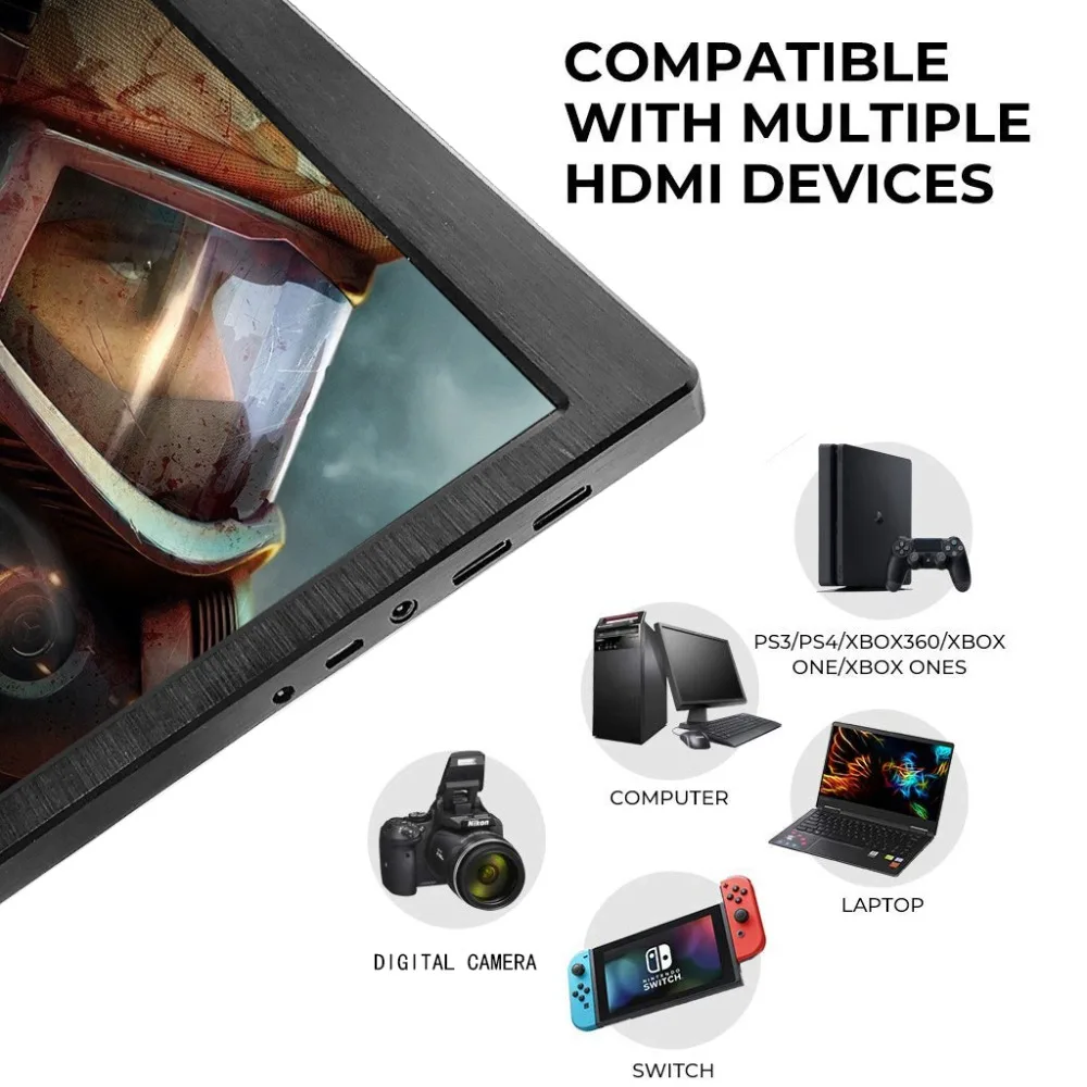 JOHNWILL hdmi ЖК-монитор ips 11,6/13,3/15,6 дюймов Тонкий Full HD 1080 P/2 K для PS4 ноутбука ПК raspberry pie переключатель Xbox cctv