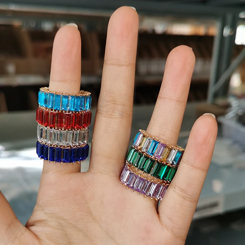 2020 акриловые цветные Квадратные Кольца для женщин ювелирные изделия фиолетовые