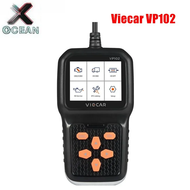 Viecar VP102 OBD2 считыватель кодов Сканер поддерживает протоколы J1939/ ISO1708 для