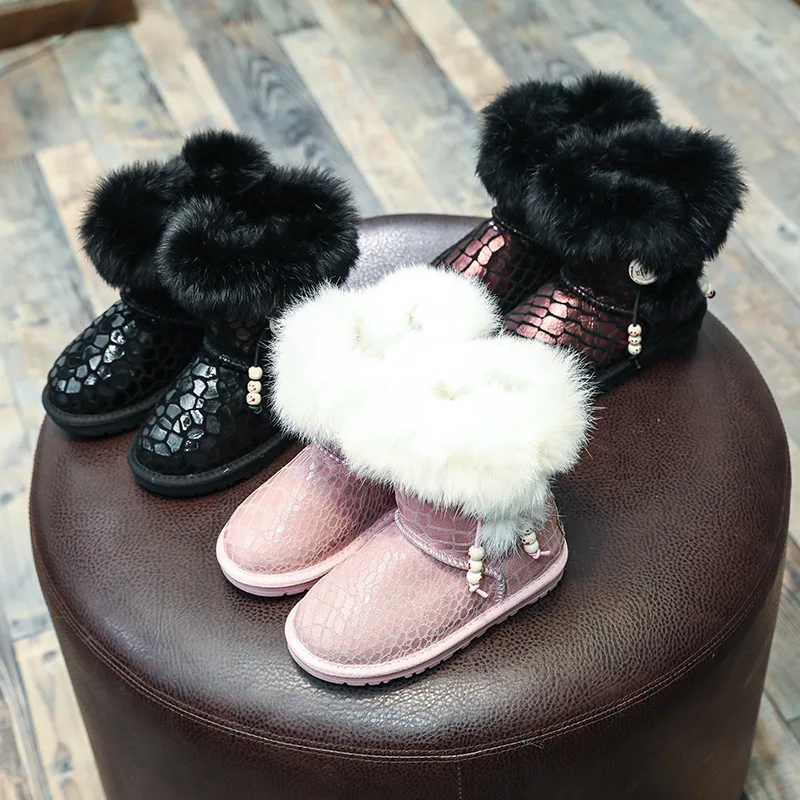 

Dolakids New winter girls' snow boots children's casual frosted suede leather boots and children cowhide leather shoes 0-16 year