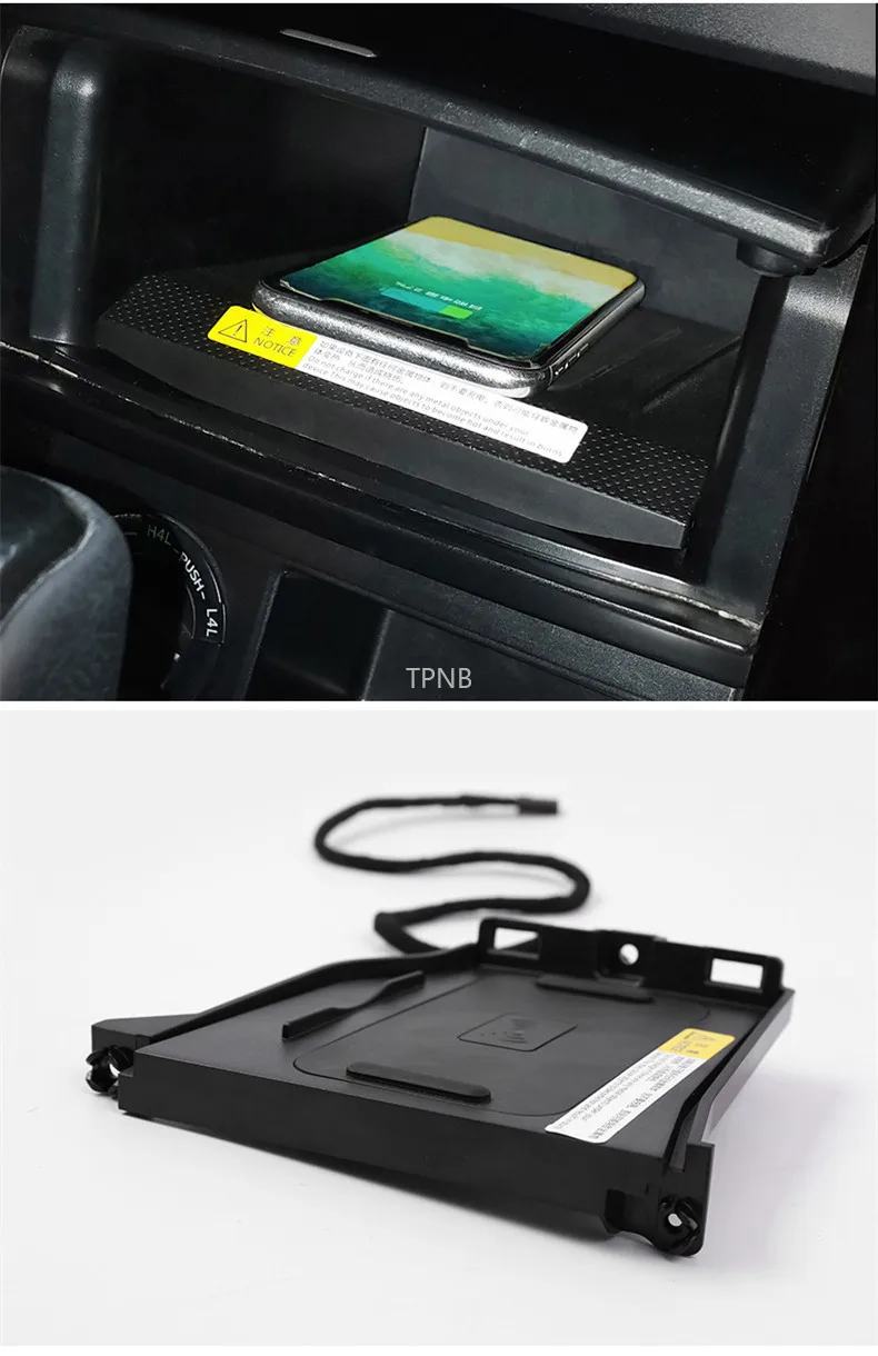 Беспроводная Зарядная база аксессуары для Toyota Land Cruiser 200 2016 2017 2018 2019 2020 2021