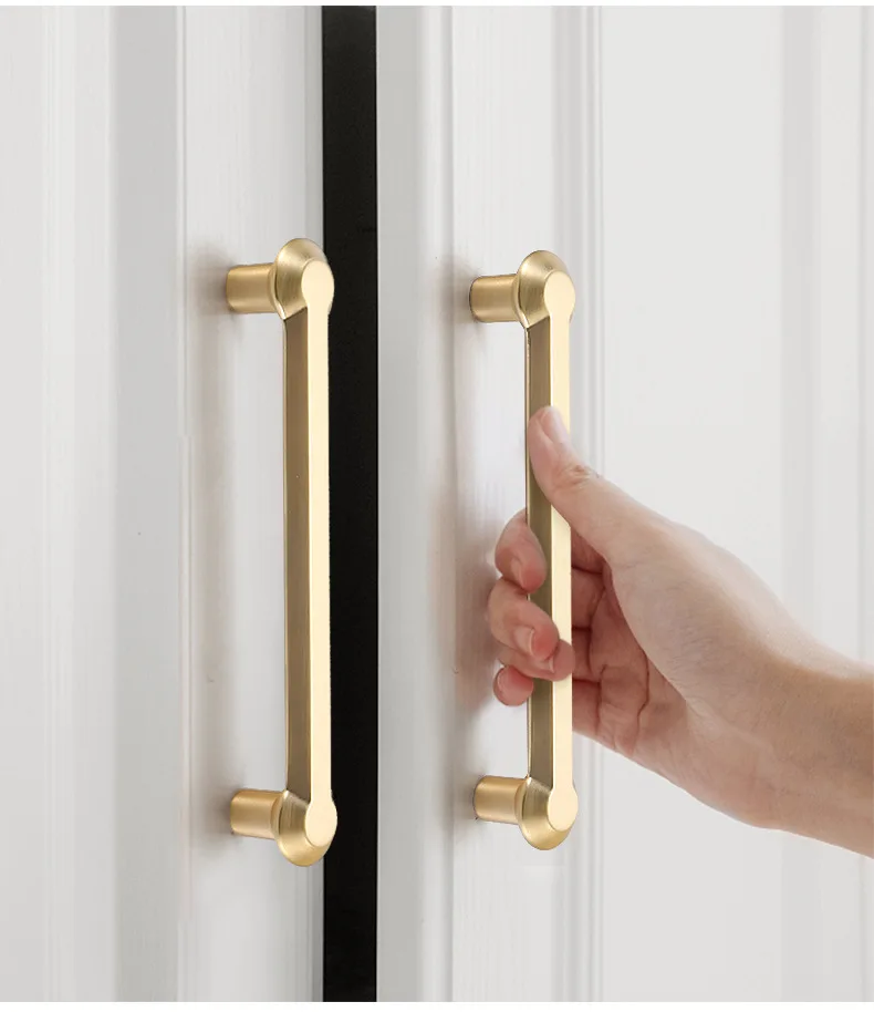 Ручка для винного шкафа 96/128/192 мм матовая латунная золотого цвета ящика