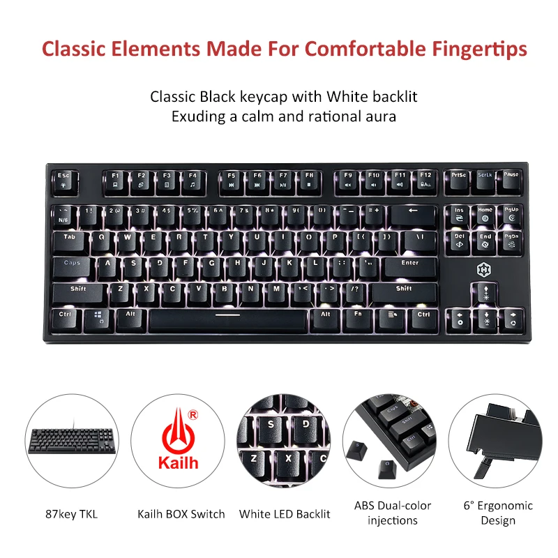 hexgears k520 87 keys gaming mechanical keyboard waterproof kailh box switch single backlit keyboard for tablet desktop russian free global shipping