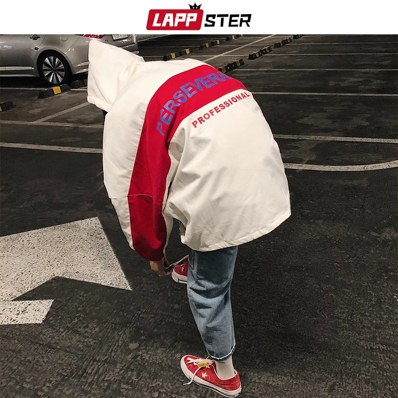 Мужская ветровка в стиле хип-хоп LAPPSTER красная винтажная куртка-бомбер с цветными