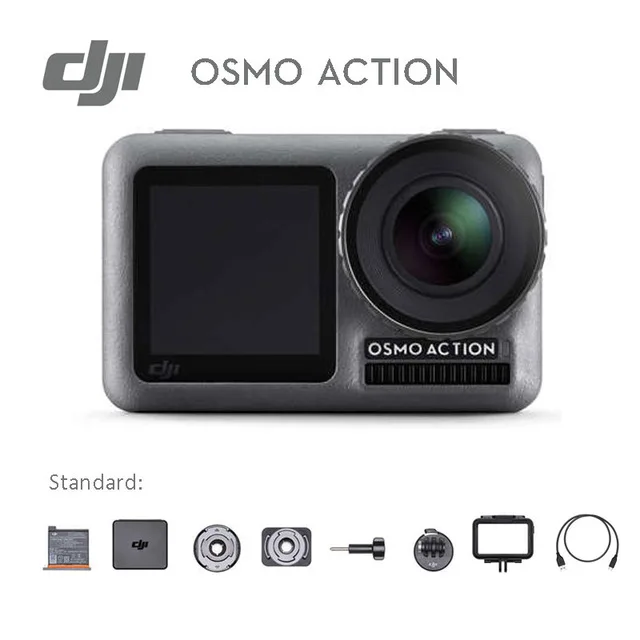 without SD card DJI Osmo Экшн-камера для занятий спортом, двойные экраны и RockSteady стабилизации Водонепроницаемый 8xSlow движения бренд в - Цвет: without SD card